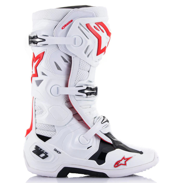 Crosstøvler Alpinestars Tech 10 Supervented Hvit - Lys Rød