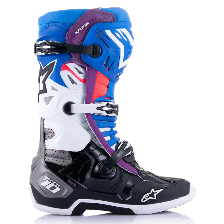 Crosstøvler Alpinestars Tech 10 Supervented Svart - Blå - Lilla - Hvit