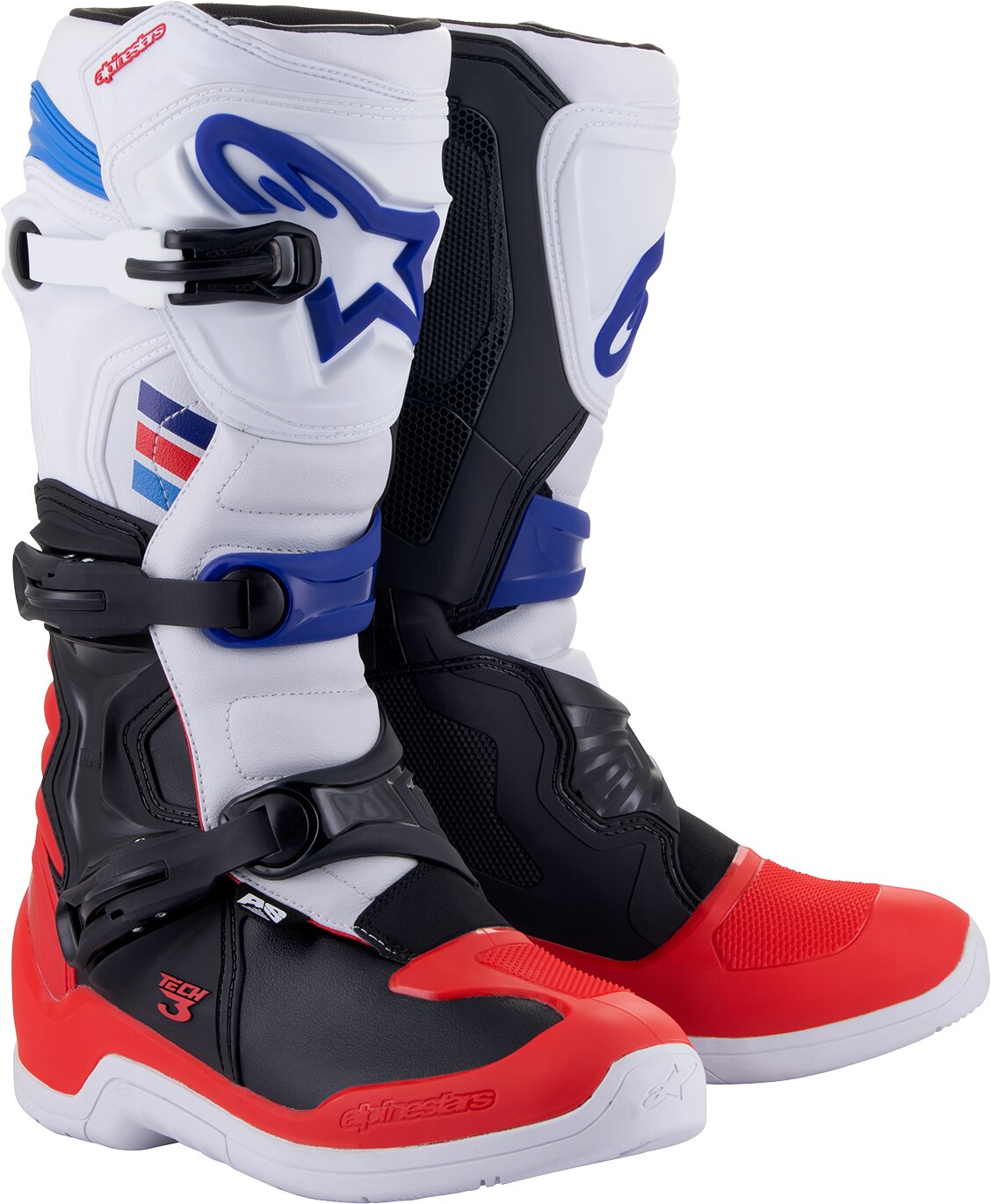 Crosstøvler Alpinestars Tech 3 Hvit - Rød - Blå