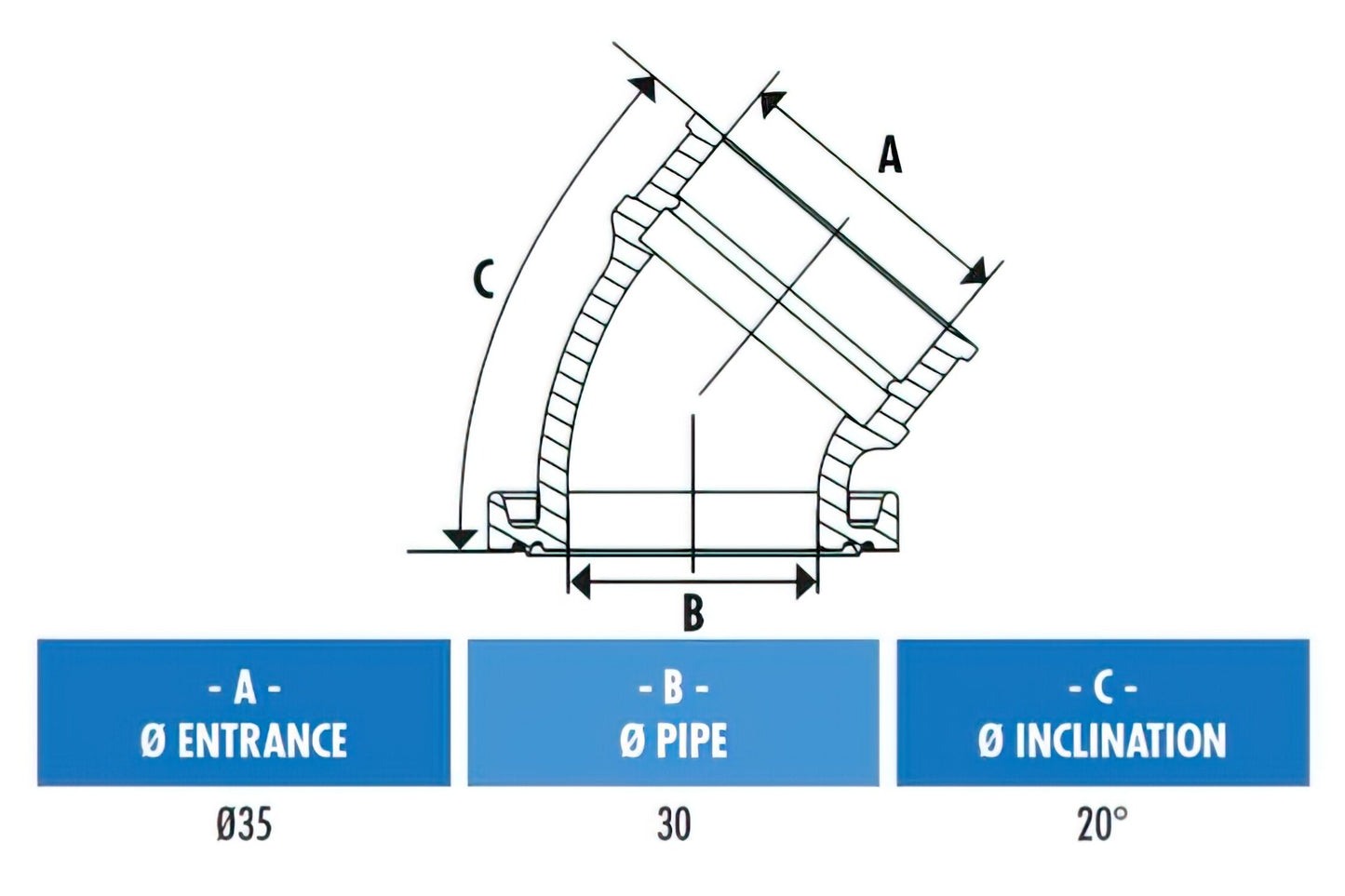 POLINI - Justerbar inntaksmanifold - D=35MM 20° AM6 / DERBI