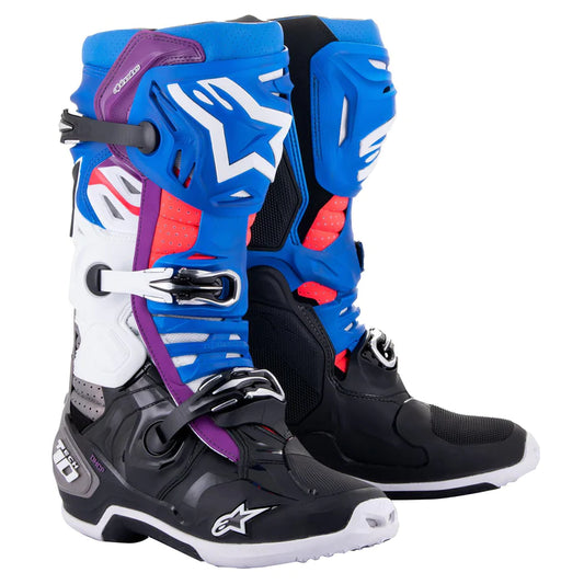 Crosstøvler Alpinestars Tech 10 Supervented Svart - Blå - Lilla - Hvit