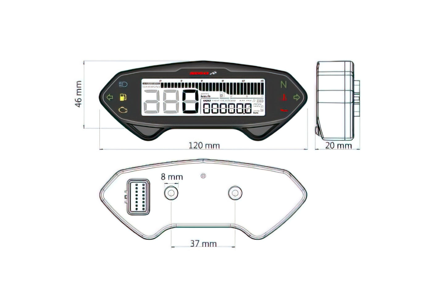 Koso Speedometer DB01RN m/ E-merke